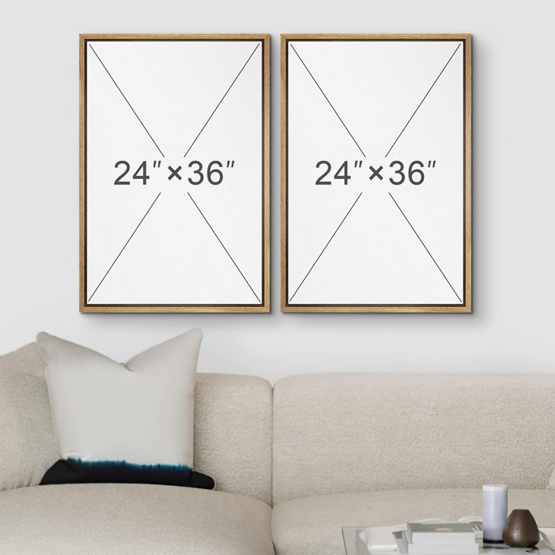 «White Clouds In Blue Pastel Skyline Abstract», 2 pièces sur toile, H 36 po x l 24 po, Encadré naturel