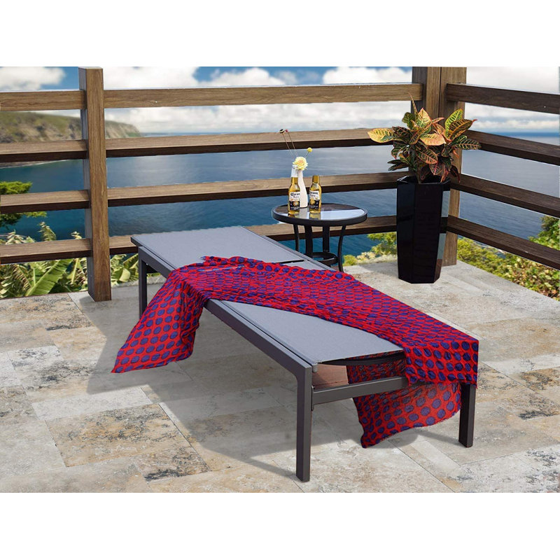 Ensemble de 2 chaises longues d'extérieur Kozyard, structure en aluminium et tissu textilène, chaise longue inclinable réglable pour la piscine, les bains de soleil et la cour arrière grise