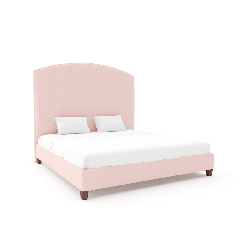 Benjamin Bed With 9" Rails, Espresso, Queen, Posh Life Performance Velvet Dove