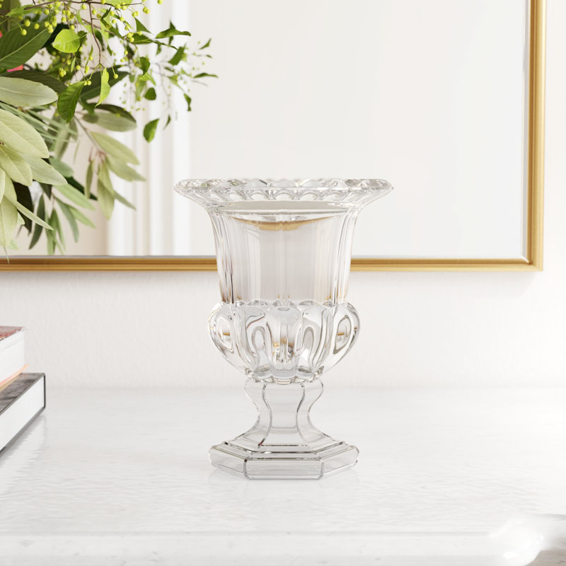 Fulton Glass Table Vase, 8" H x 6" W x 6" D