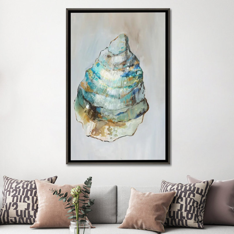 Nautical Whispers II, Dark Rustic Wood Floater Framed Canvas, No Mat, 60" H x 40" W x 1.5" D
