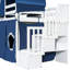 Lit mezzanine simple bleu avec tente et tour. Bois de pin robuste. Conception inspirée de la maisonnette. Spacieux sous la surface. Matelas non inclus. Assemblage requis Taille et construction de la zone de qualité pour-821839630-821839631