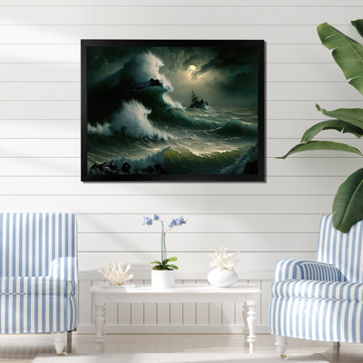 Voilier sur les vagues sauvages de la haute mer I - impression
