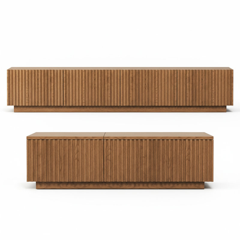 Meuble télé et table basse style Mid-Century moderne (ensemble de 2)