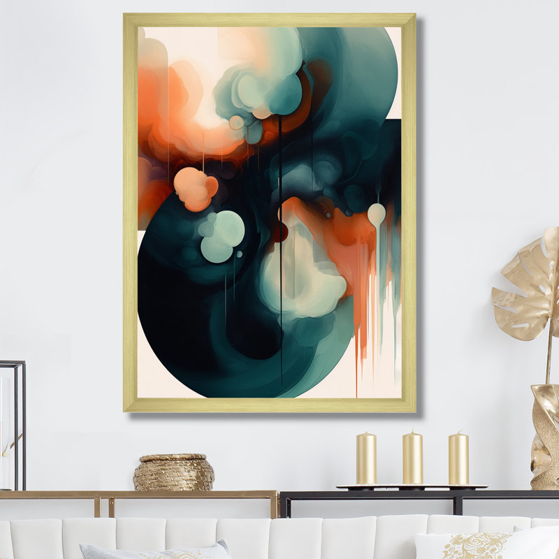 «Fickes Shape Abstract Artwork II», reproduction sur toile, Encadrement doré, H 44 po x l 34 po x P 1,5 po