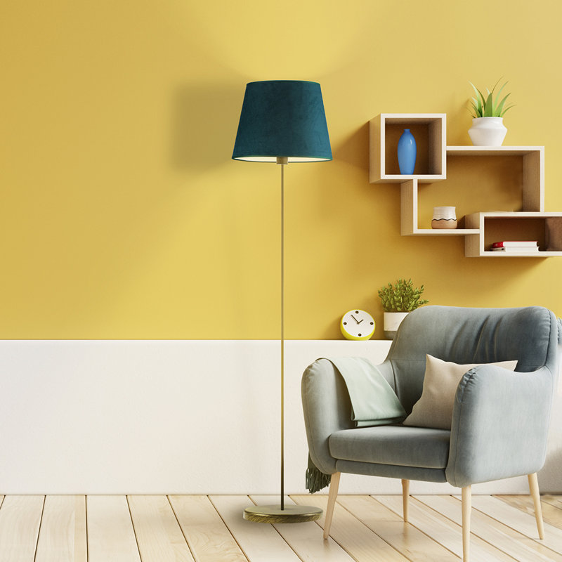 Alfiero Floor Lamp, Green/Gold, Stainless Steel