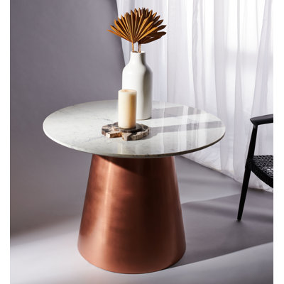 Round Marble Top Metal Base Dining Table
