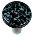 Poignée champignon en granit de 1,5 po de diamètre, Noir / blanc, Noir