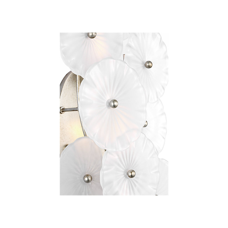 Julie Neill 3 - Light Armed Sconce, Burnished Silver Leaf