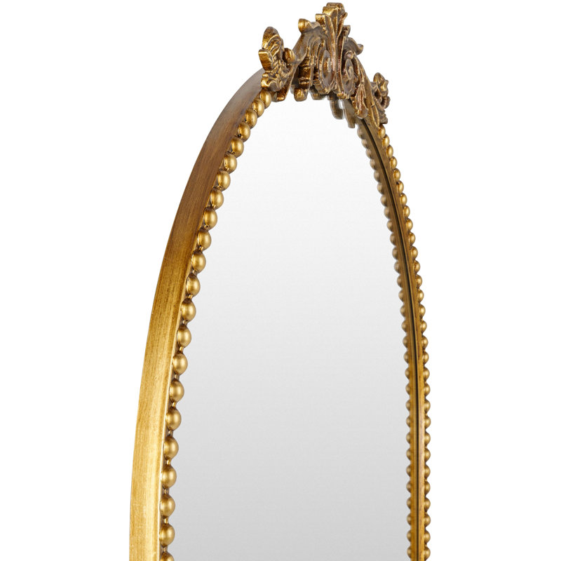 Anzlie Wrought Iron Arch Wall Mirror, 36" x 24", Gold