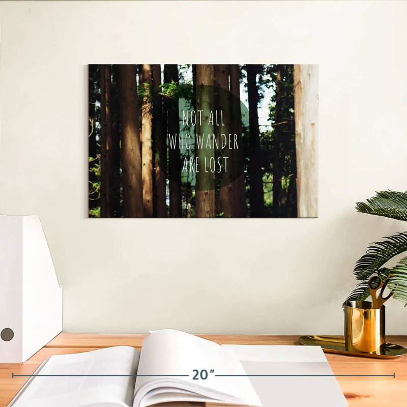 «Not All Who Wander», citation, H 8 po x l 12 po x P 1 po