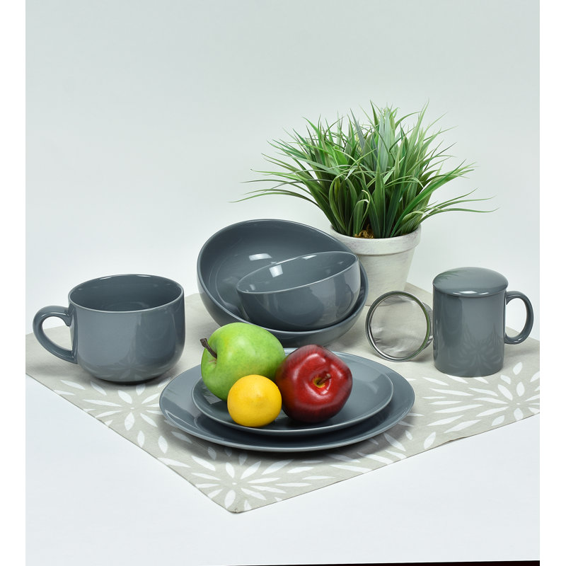 Assiette plate Nautilus 10,25 po, Gris
