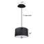 Abat-jour tambour en lin blanc avec diffuseur l 16 po avec cordon noir-140943304-156005482-155984702