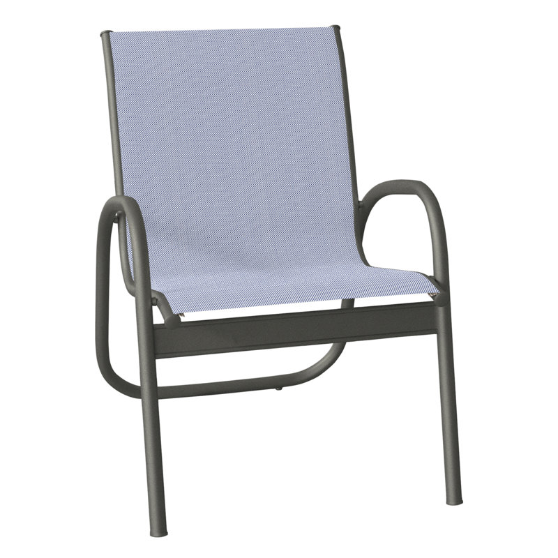 Fauteuil de patio Gardenella, Graphite texturé, Sunbrella® bleu sarcelle