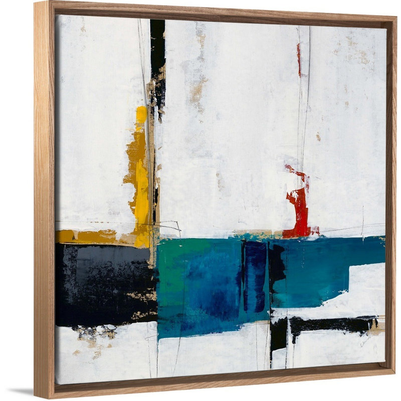 " Stroke Of Luck I " by Sydney Edmunds, Picture Framed Canvas, 25.25" H x 25.25" W, Natural Floating