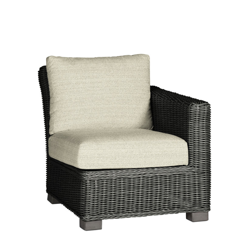 Rustic Patio Lounge Chair with Cushions, Slate Gray, Welt, Indigo Velvet