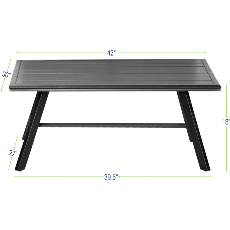 Beatty Rectangular Metal Outdoor Coffee Table , 29.8'' in. W 41.77'' in. D