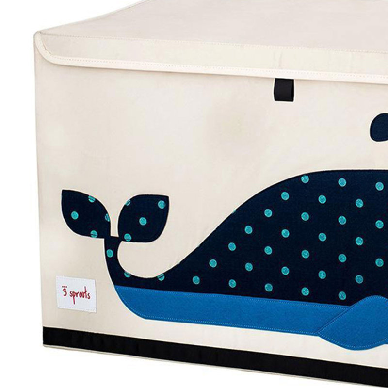 3 Sprouts  - Toy Chest Storage Box for Kids Playroom, Whale