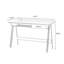 Bureau rectangulaire en bois massif brun + argenté + acier inoxydable avec 1 tiroir-872566531