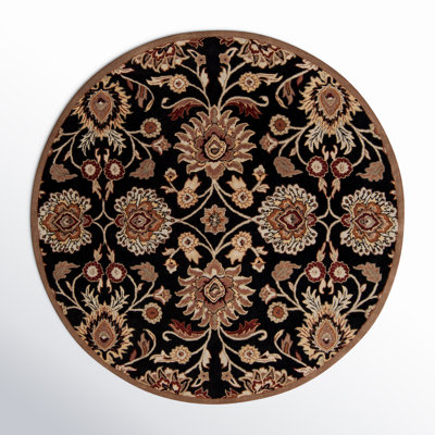 Arden Floral Hand-Tufted Wool Black/Camel Area Rug