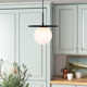 Abbey 1 - Light Single Globe Pendant with Wrought Iron Accents