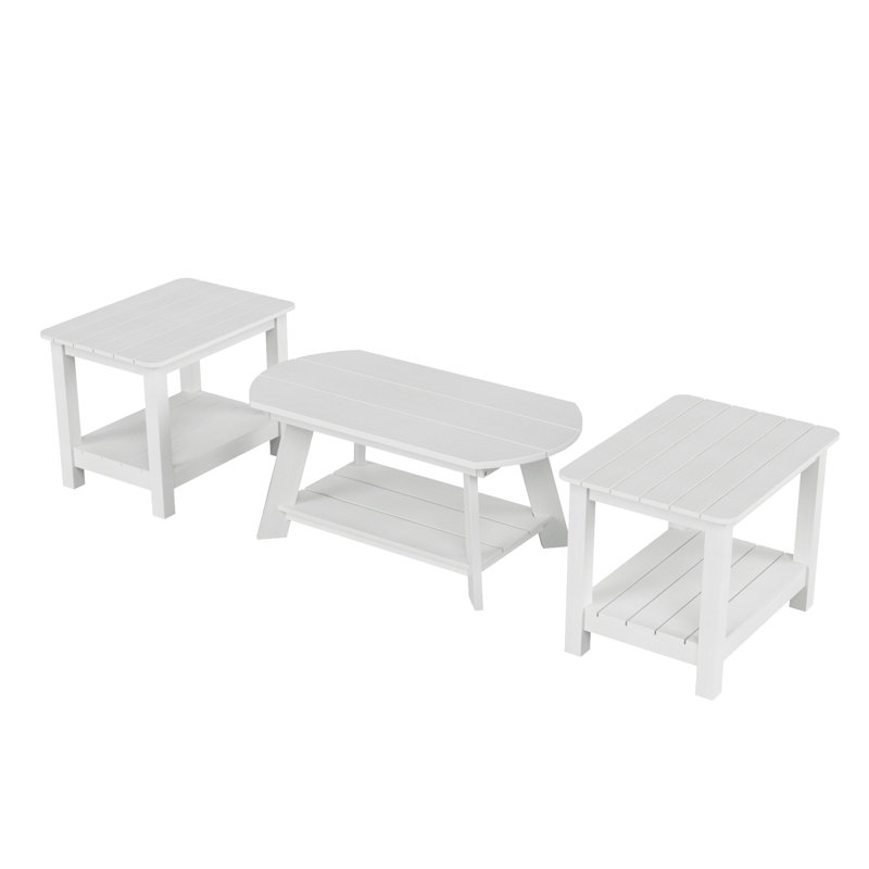 Arrlo Oval Outdoor Side Table ,, White