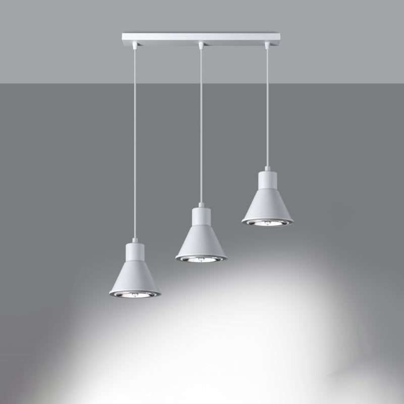 Bertus 3 - Light Stainless Steel Pendant, White