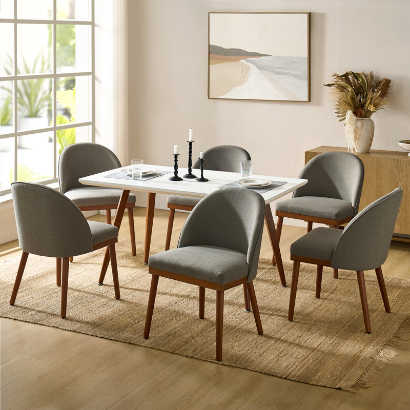 Ensemble de chaises de salle à manger Kanalu, 6, Gris anthracite