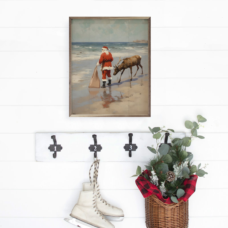 «Promenade sur la plage du Père Noël», H 8 po x l 10 po