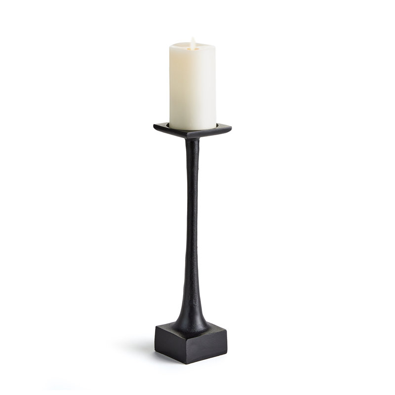 Ginny Aluminum Tabletop Candlestick, Black, 15" H x 5" W x 5" D