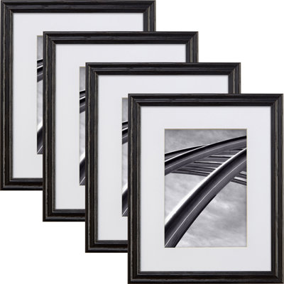 Shalonna Black Solid Wood Matte Picture Frame - Set of 4