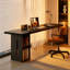 Bureau rectangulaire en bois massif noir-660821980-660821953