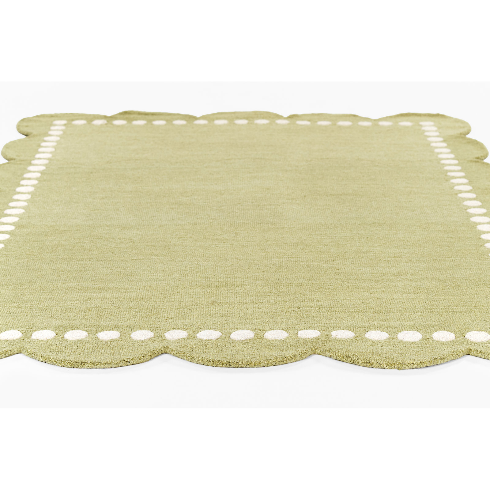 Lola Hand Tufted Wool Solid Green Area Rug, Rectangle 7'10" x 9'10"
