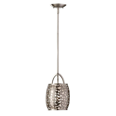 Chevigny 1 - Light Brushed Steel Cylinder Pendant