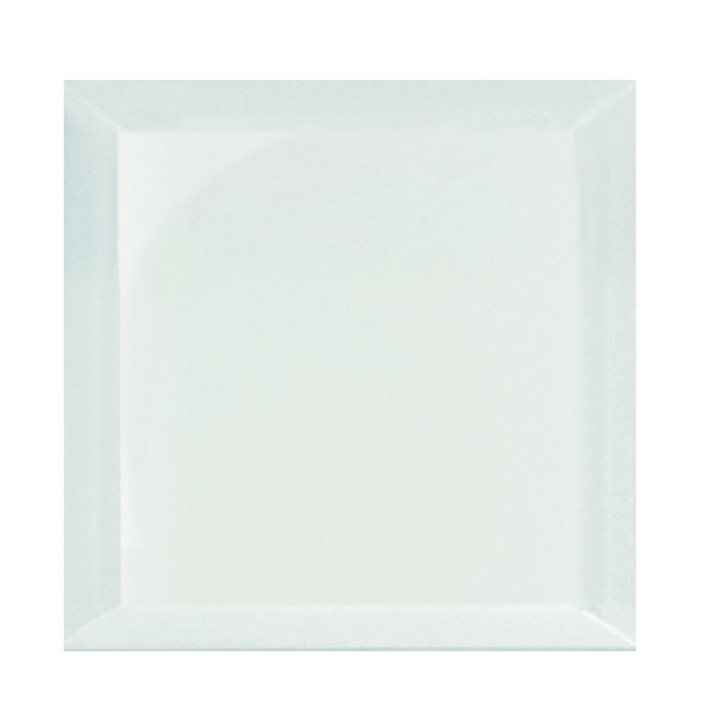 Frosted Elegance 8 in. x 8 in. Diamond Grade Glass Beveled Large Format Square Decorative Kitchen & Bathroom Wall Tile