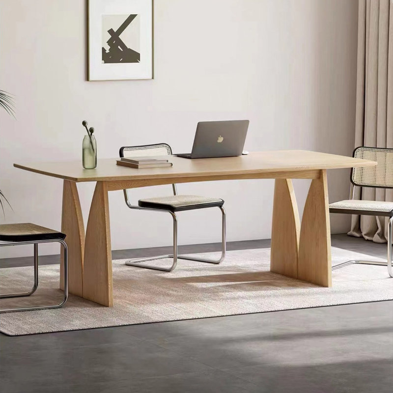 Table de salle à manger en bois massif, H 29,52 po x L 94,48 po x l 35,43 po
