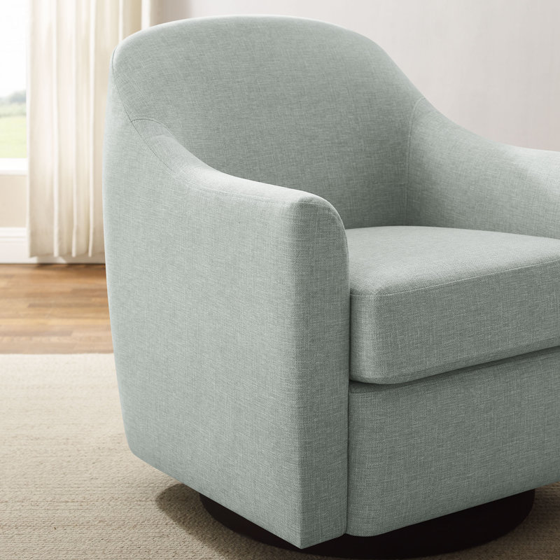 29.92In Modern Barrel Swivel Accent Chair, Mint  Polyester Blend