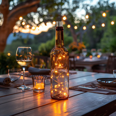 Battery Powered LED String Lights For Bottles & Hurricanes