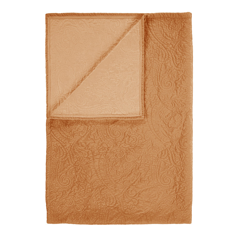 Roeby Solid Colour Bedspread, 265cm W x 270cm L, Brown leather