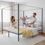 Canopy Bed Frame Metal Canopy Bed with Four Posters Black