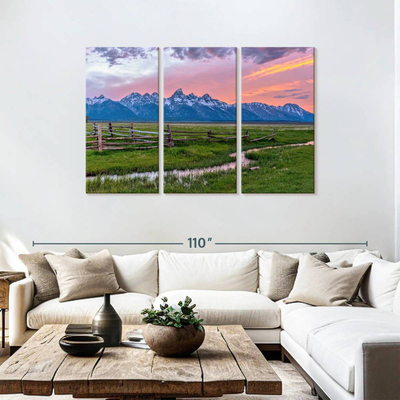Alvord Grand Teton au coucher du soleil, H 48 po x l 74 po