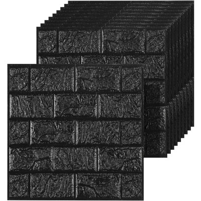 3D Wall Panels Peel and Stick Faux Foam Brick Wallpaper Covering