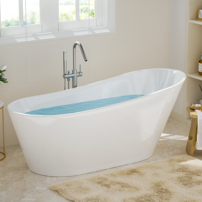 Baignoire de trempage autoportante en acrylique 67 po x 30 po