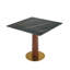 Modern Square Dining Table, 33.5" Sintered Stone Table with Wooden Leg & Gold Base, 2 - Person Kitchen Table for Small Space, 150lbs Weight Capacity(Only the Negotiation Table)