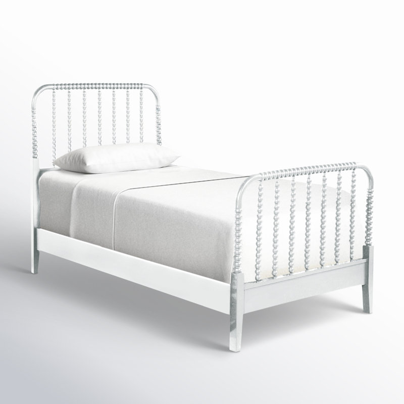 Lind Island Solid Wood Spindle Bed, Twin, Frost White