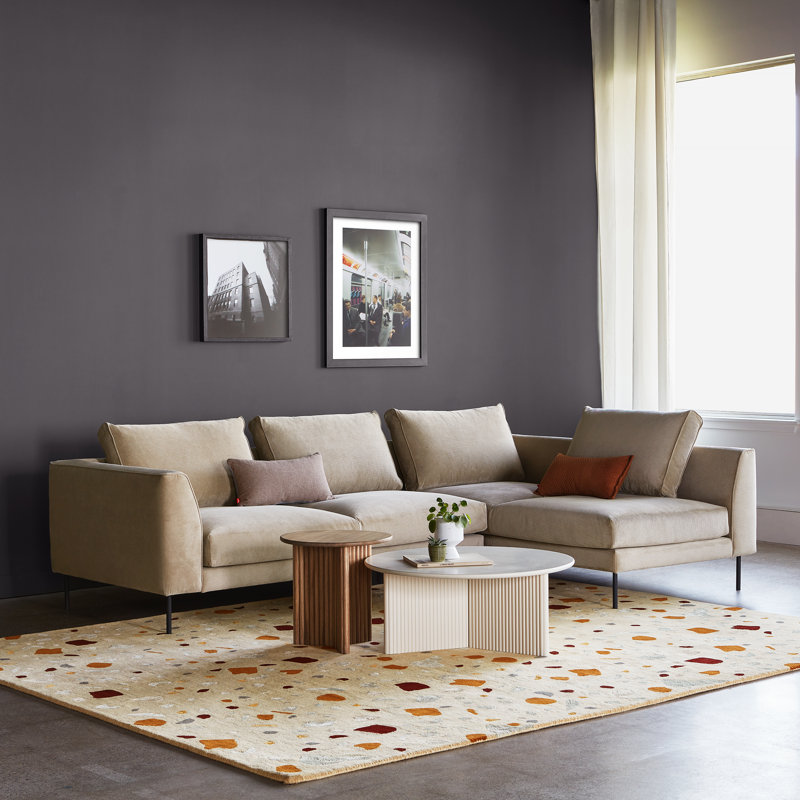 Renfrew Sectional, Merino Cream  Polyester, Left Hand Facing