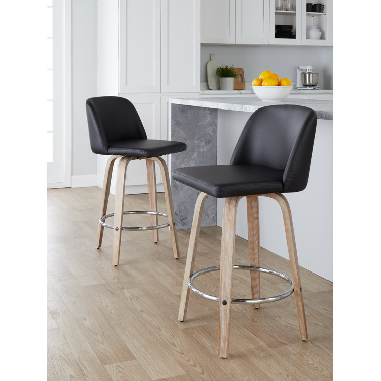 Malachia Swivel Upholstered Counter Stool