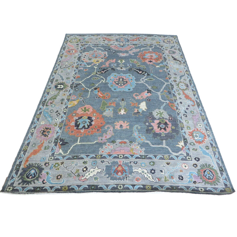 Tapis unique gris de 9 pi 1 po x 12 pi 6 po