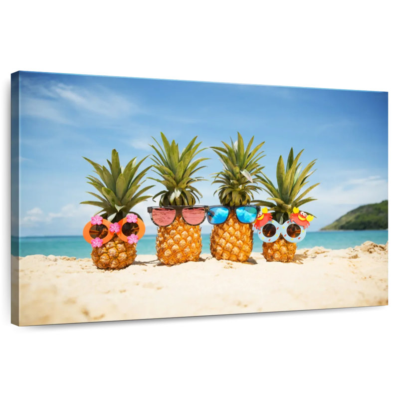 Yarlin Summer Beach Pineapples, 32" H x 48" W