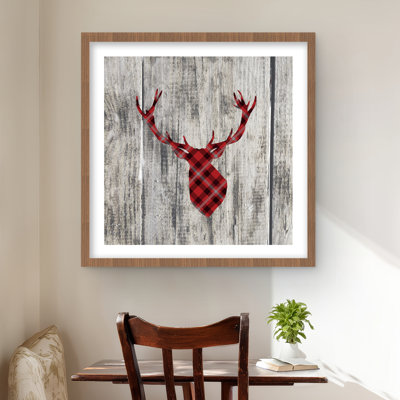 «Wood and Deer - Holiday Hygge», reproduction encadrée